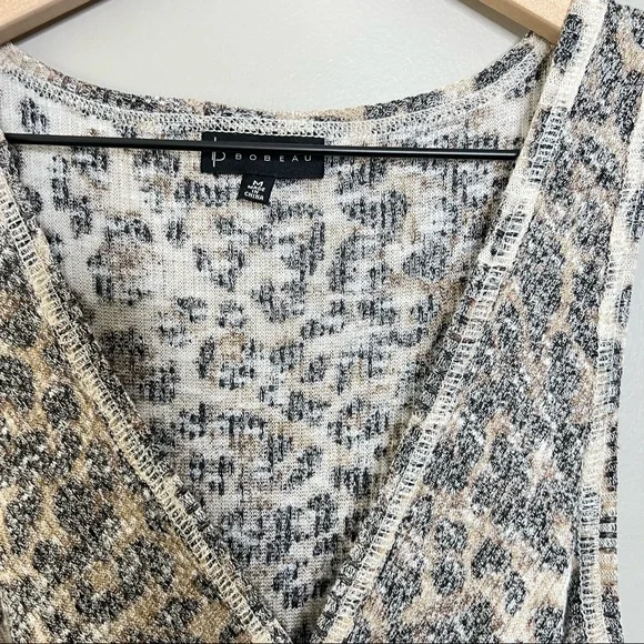 Bobeau JORDYN RIBBED KNIT JUMPSUIT leopard print size medium - Picture 5 of 14